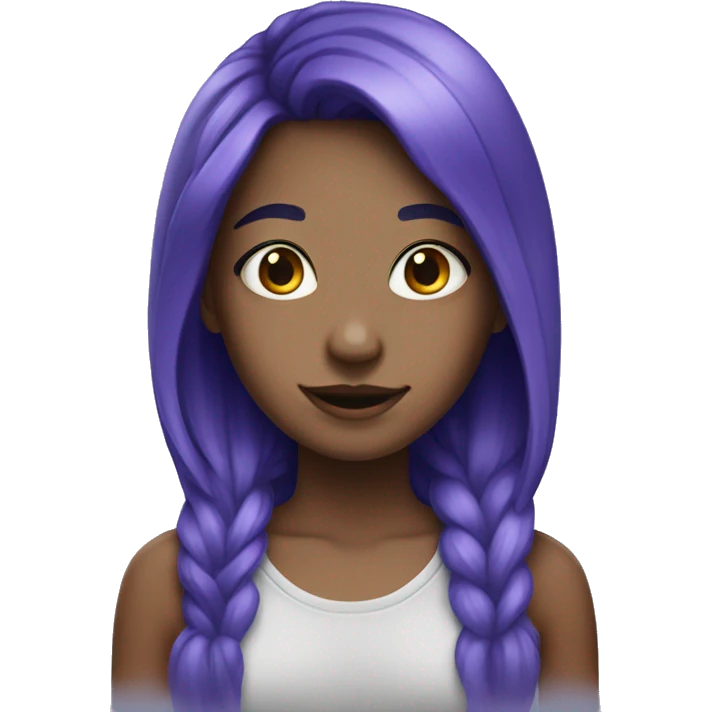 girl with blue and purple hair with noserings emoji