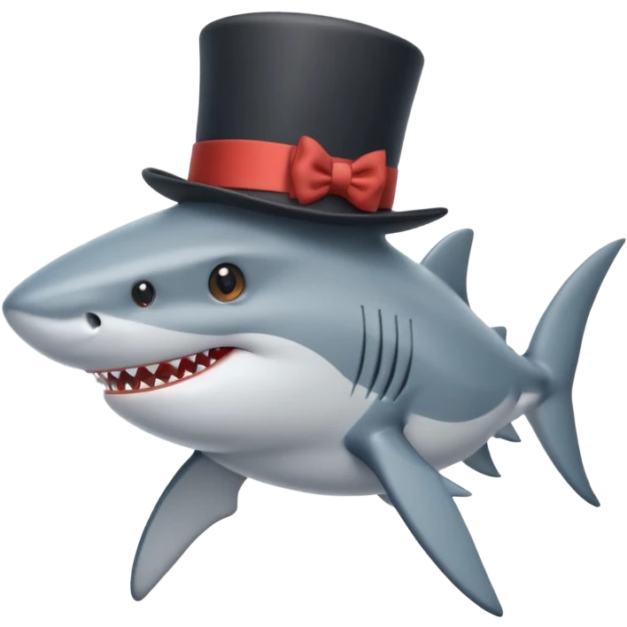 Shark with a top hat emoji