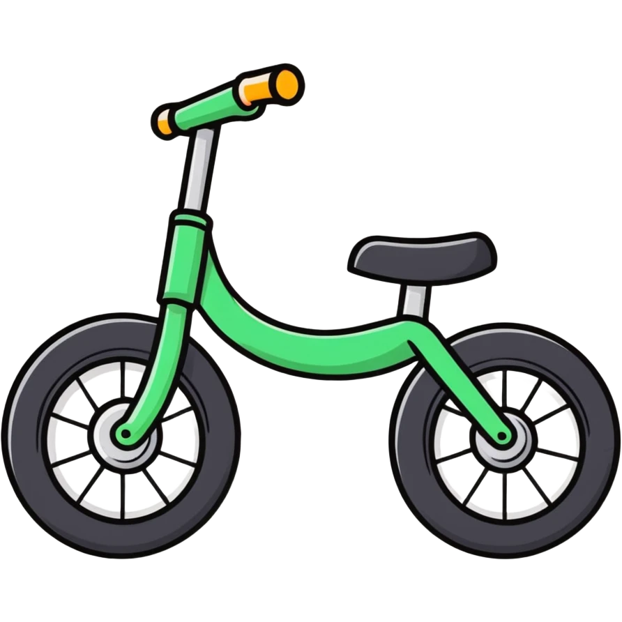 small bike for kids, four wheels, cartoon style emoji