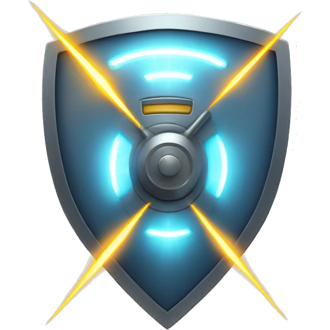 electric rays shield with power beam emoji
