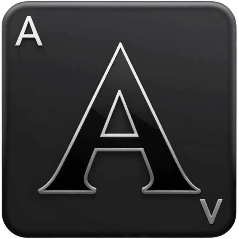 Letter A and Spade Suit symbol below emoji