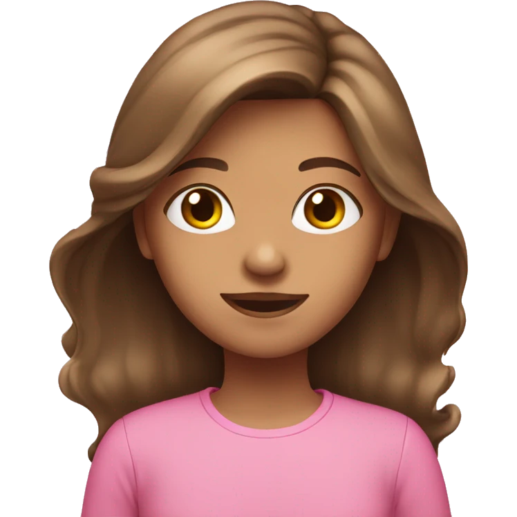 girl with long brown hair wearing pink shirt emoji