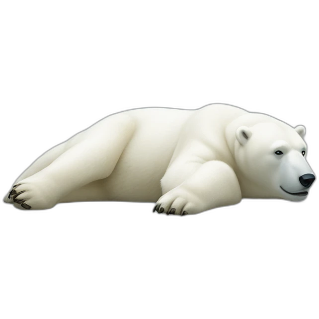 Polar bear full body laying down emoji