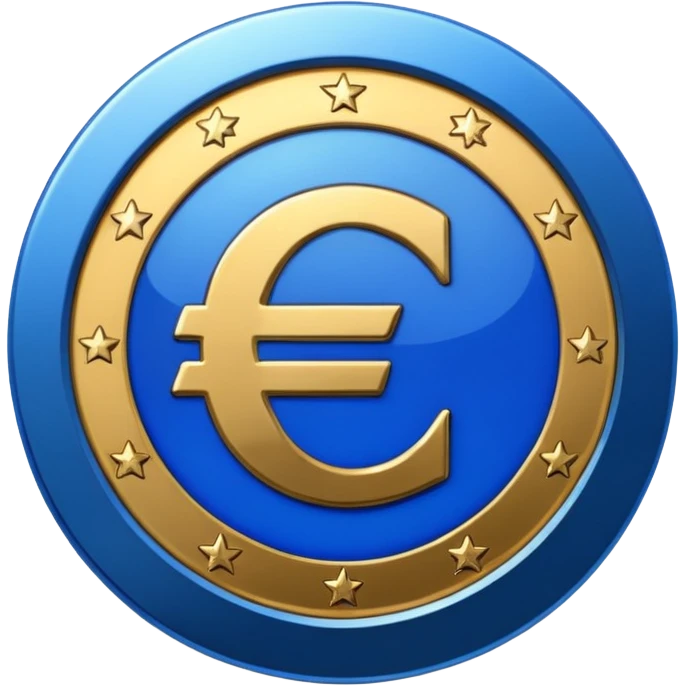 euro coin blue emoji
