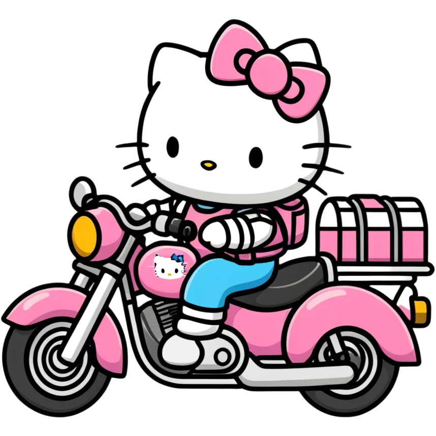 Rosa hello Kitty Motorrad Yamaha  emoji