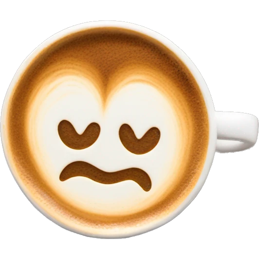 latte art with hearts emoji