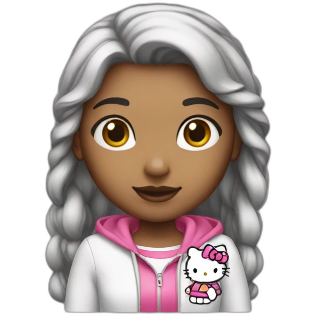 A girl wearThe hello kitty skert emoji