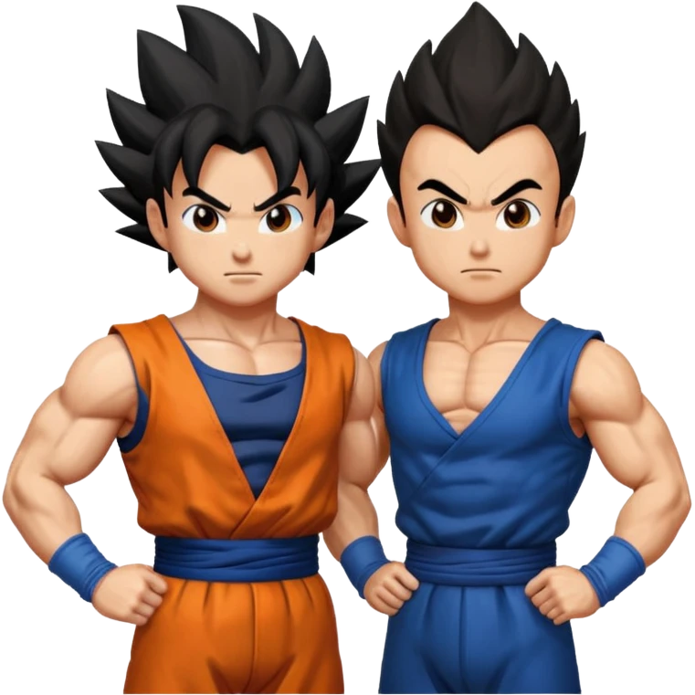 Goku and Vegeta in white backround emoji