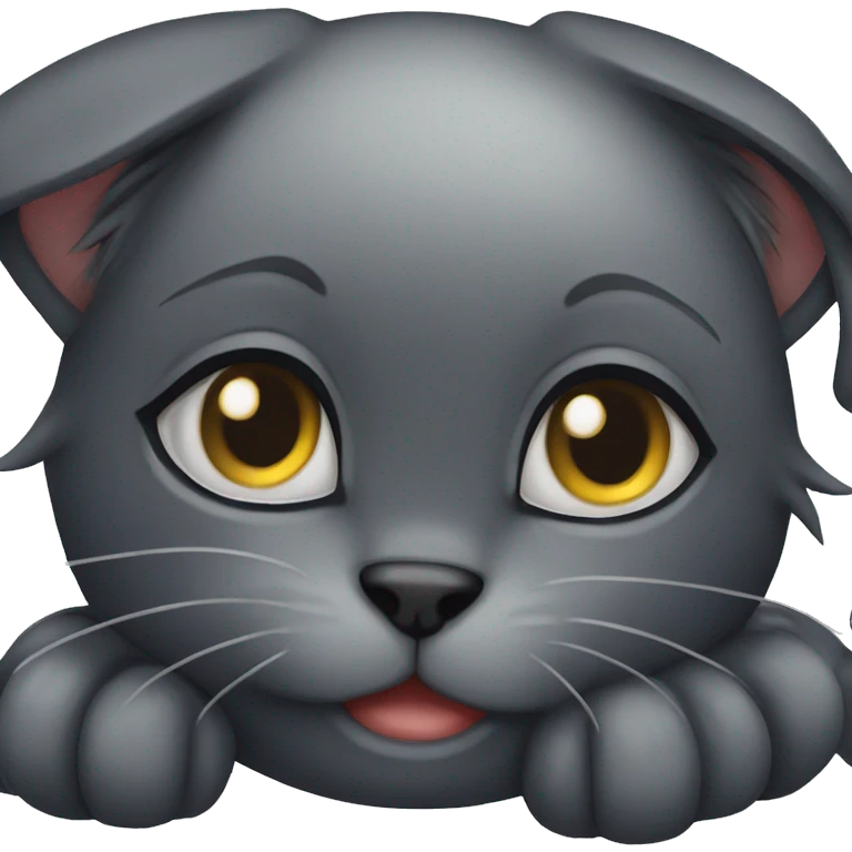 Black cat cute emoji
