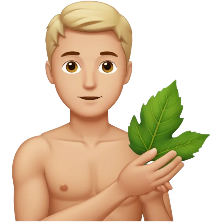 white man with leaf in hand emoji