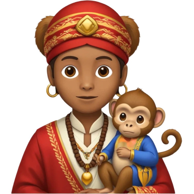  tradationals clothe  with monkey emoji