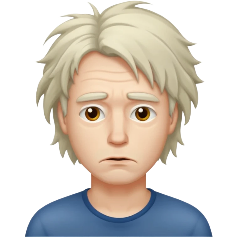 Weak man with disheveled hair emoji