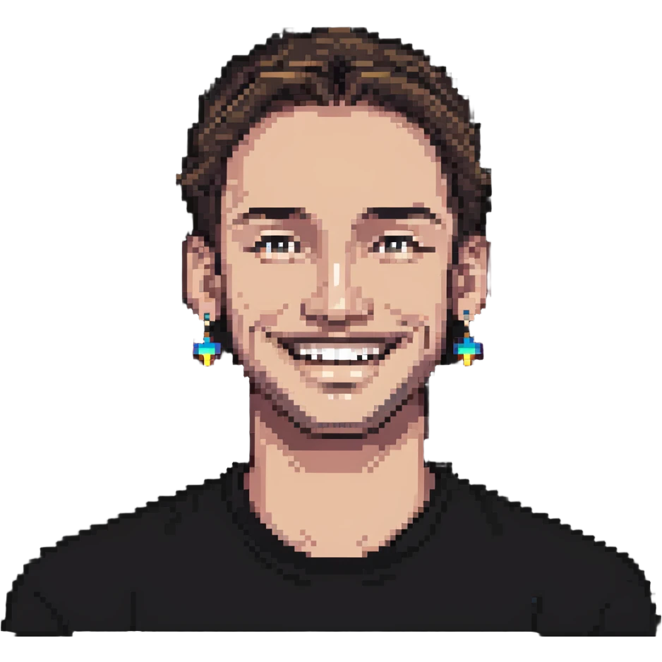 smiling man with earrings emoji
