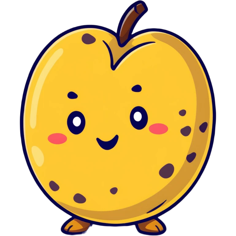 heart-shaped potato with golden skin and brown spots on white background. emoji