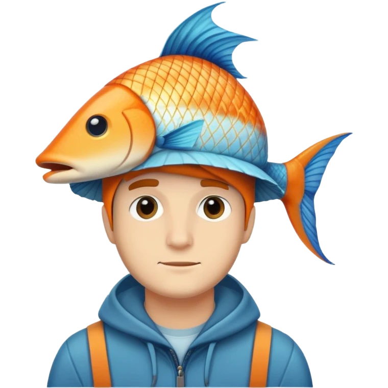 My buddy Ethan with a really tall fish hat emoji