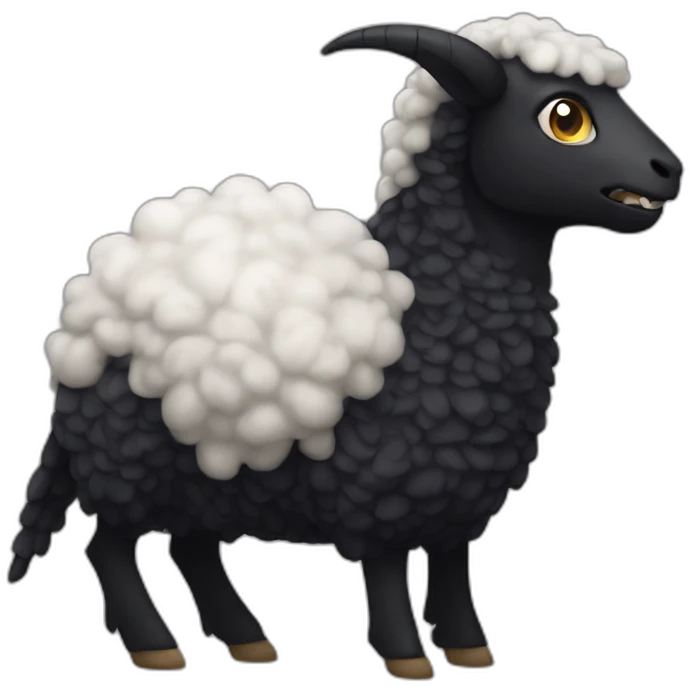 Dark dragon slip in a sheep emoji