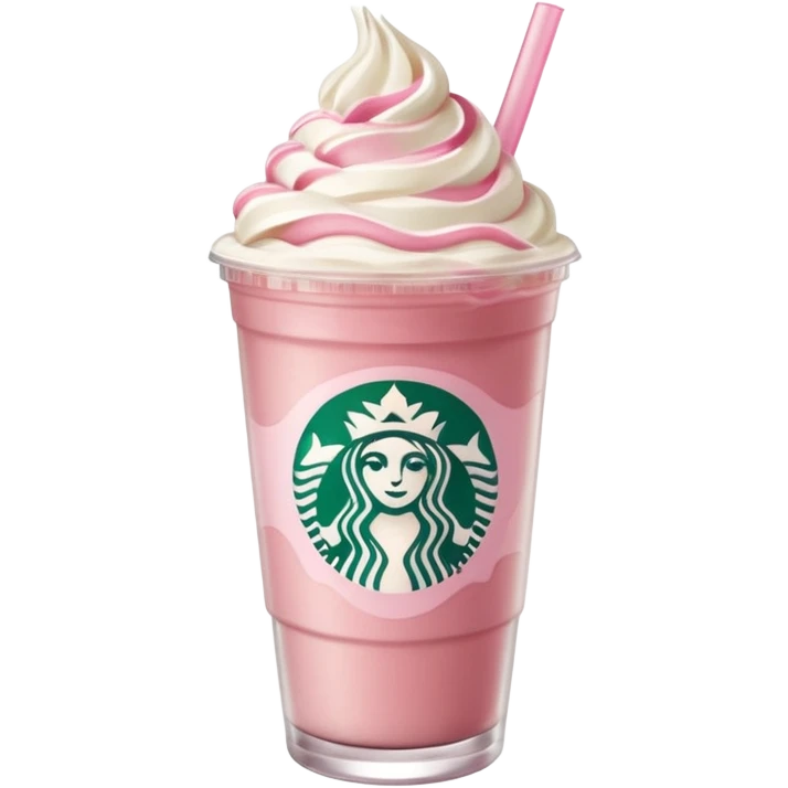 vanilla bean strawberry frappuccino  emoji