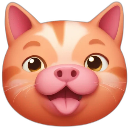 red cat pig like emoji