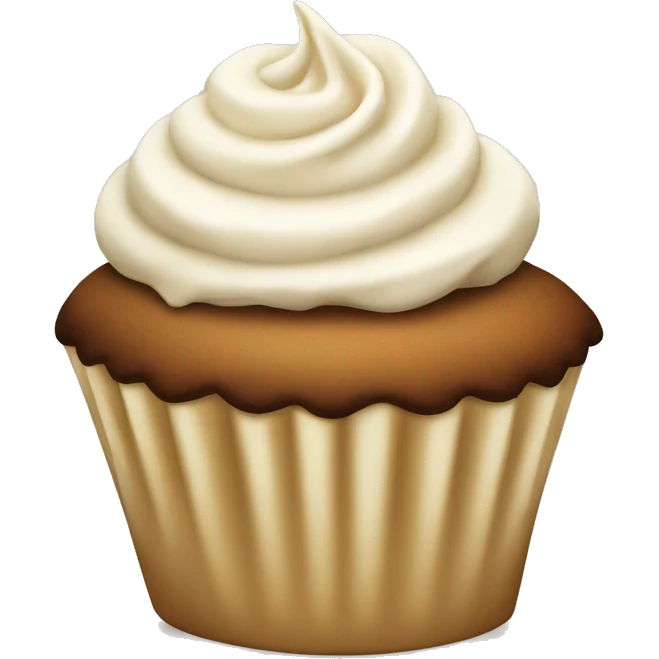 Vanilla cup cake with coco  emoji