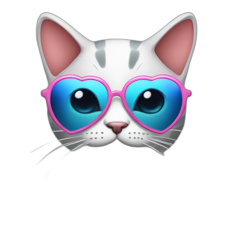 cool cat with heart shades emoji