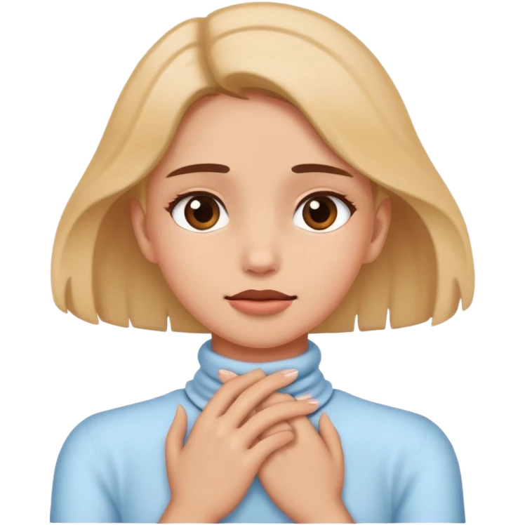 Girl holding  neck with hands  emoji