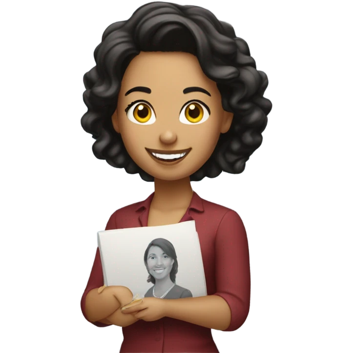 Samantha Hernandez of the Des Moines register accepting het Pulitzer Prize emoji