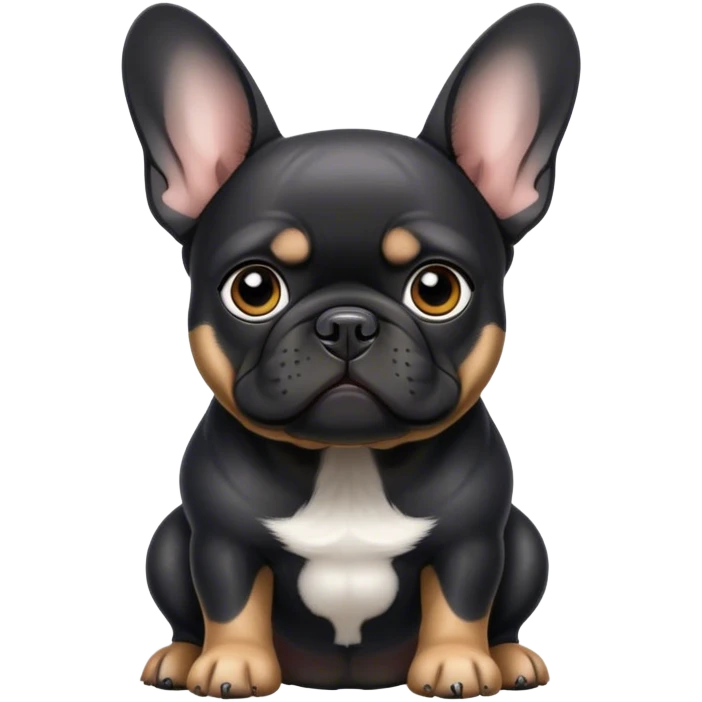 French Bulldog in black leather emoji