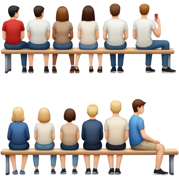 row of people facing away sitting  emoji