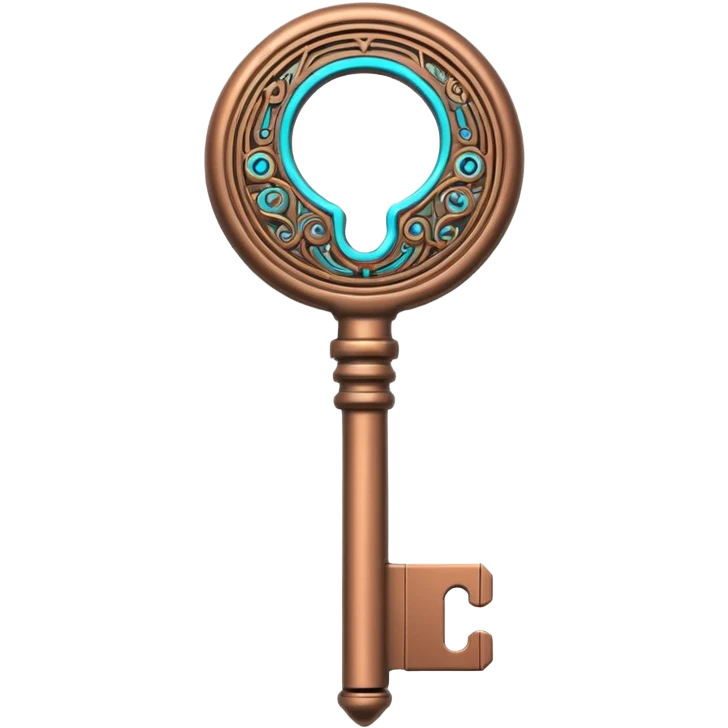 cyber neon bronze key emoji