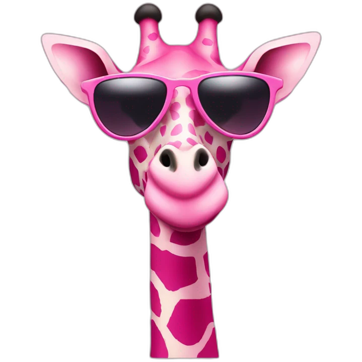 pink giraffe with sunglasses emoji
