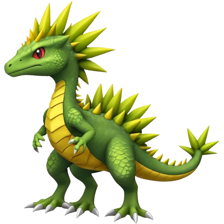 Haxorus-Sceptile-hybrid (full body) emoji