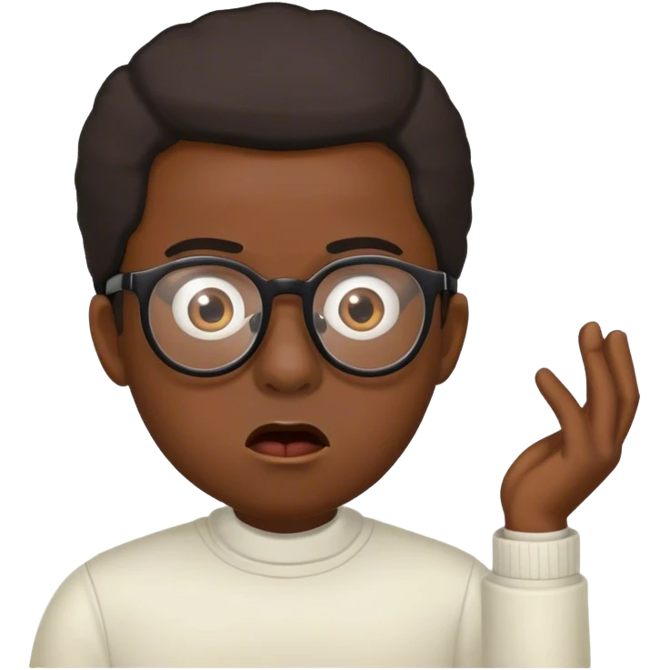 Shocked black man wearing glasses  emoji