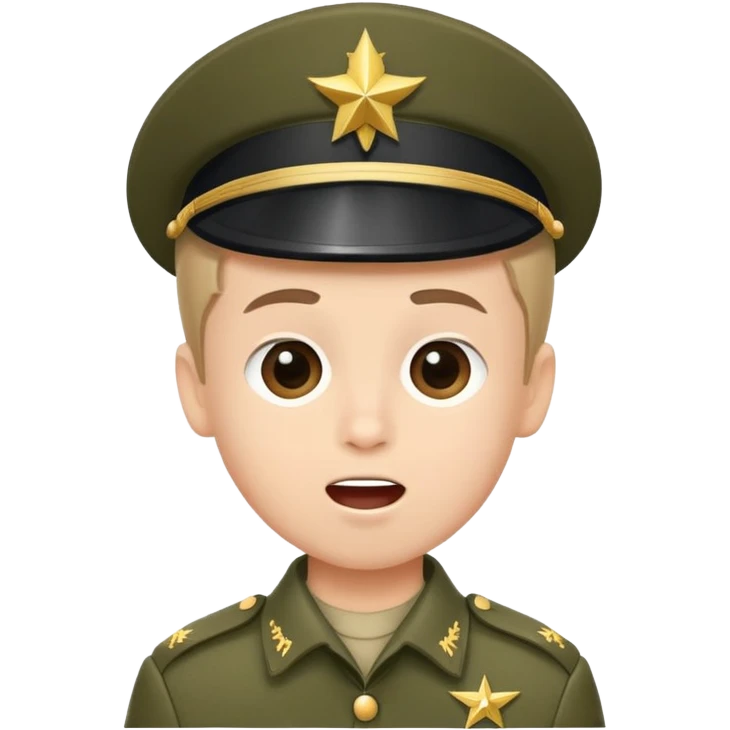 A boy making a soldier’s sing emoji