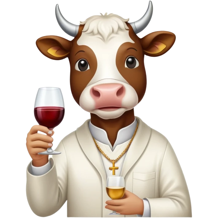 Religious cow drinking wine emoji