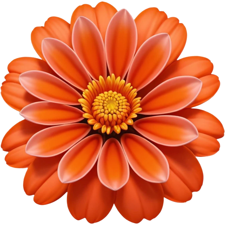 Still life realistic 3D rendering bright coral orange flower head emoji