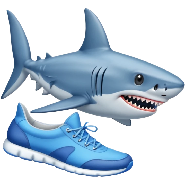 Shark with blue shoes emoji