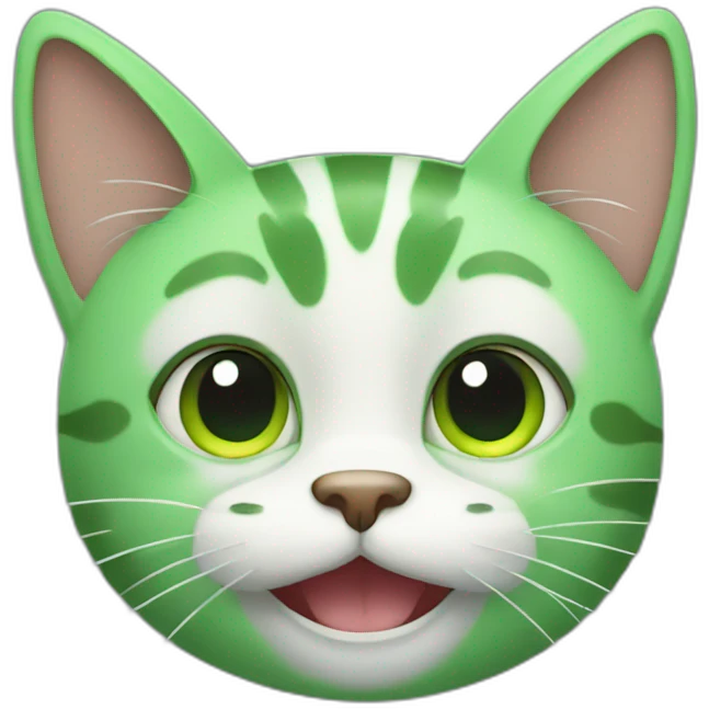 happy green cat emoji