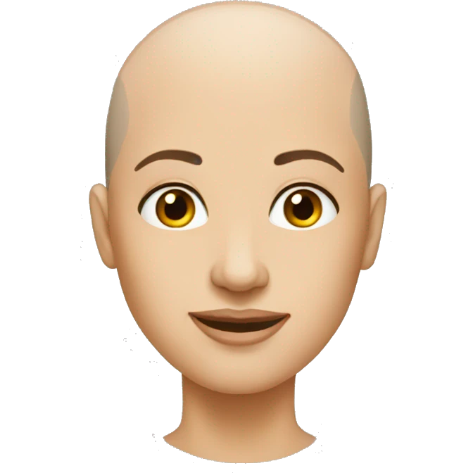 male bald woman brunette emoji