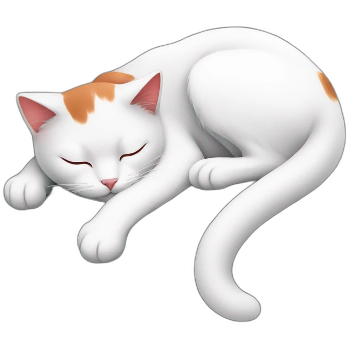 White red black cat sleeping on roof emoji