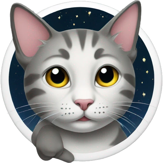 The cat with the moon emoji