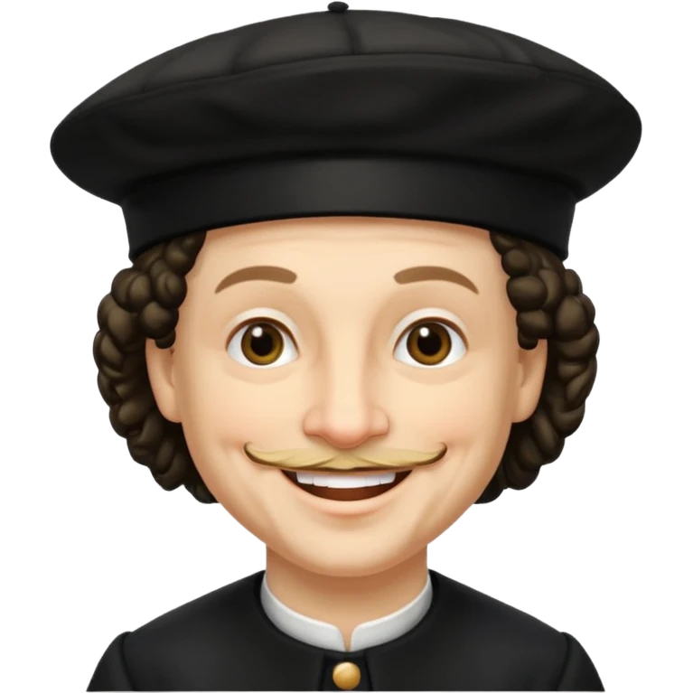 Rembrandt wear black berret hat emoji