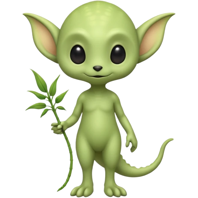 full body ...cute peacefull alien furry with 2 legs ....stands upright and looks intelligent ...wears clothing. not green..looks happy and cuddly... doesnt have eyes on face, there is a stalk coming from top of head with a single large eye emoji