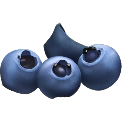 Blueberries in coconut bowl emoji