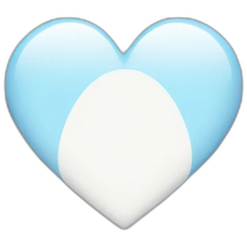 Half blue heart half white heart emoji