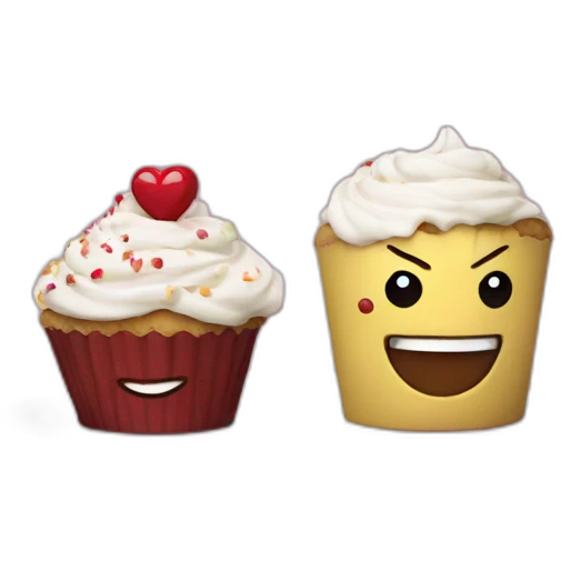 Happy cupcake with Ironman  emoji