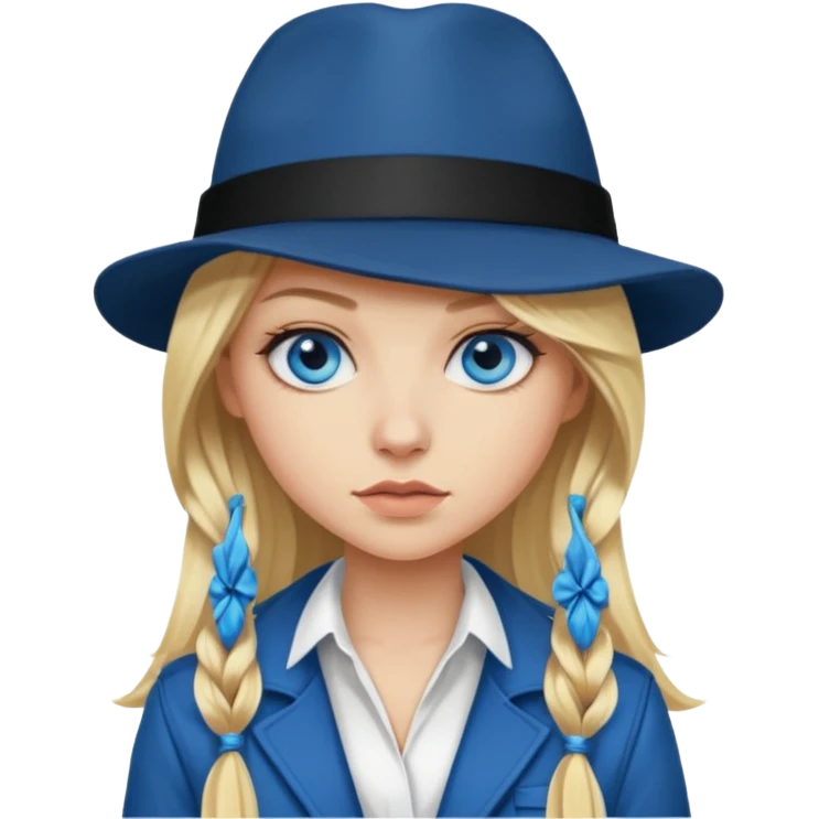 Beautiful blonde Long Hair Gangsta girl with blue eyes emoji