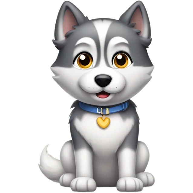 Husky sitting nice emoji