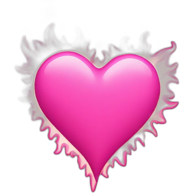 Pink heart with pink flames emoji