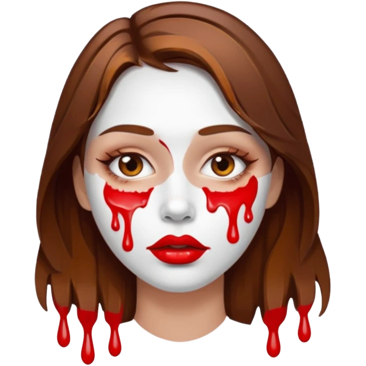 Brown Hair Woman , white paint , drip, face, hot  Sexy, lips emoji