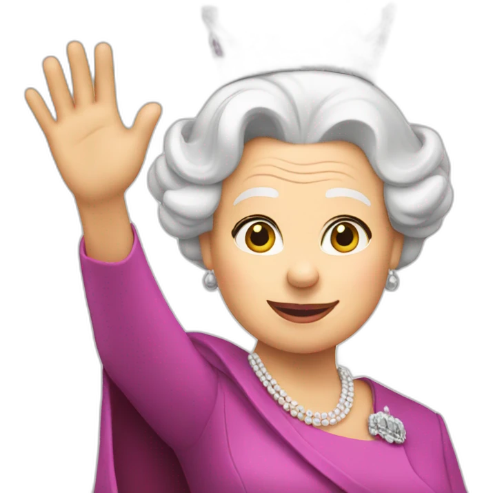 Queen Elizabeth waving emoji